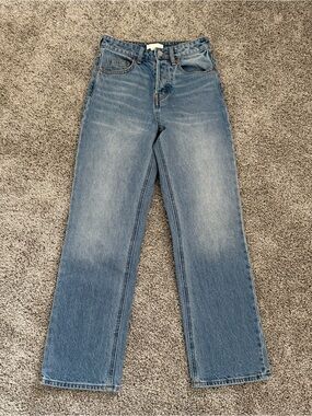 Straight Leg Blue Jeans